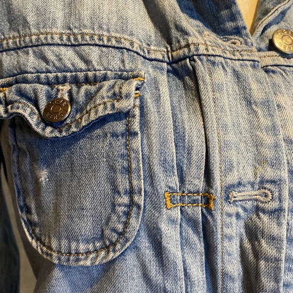 JCrew distressed light wash denim jacket - Picture 3 of 5